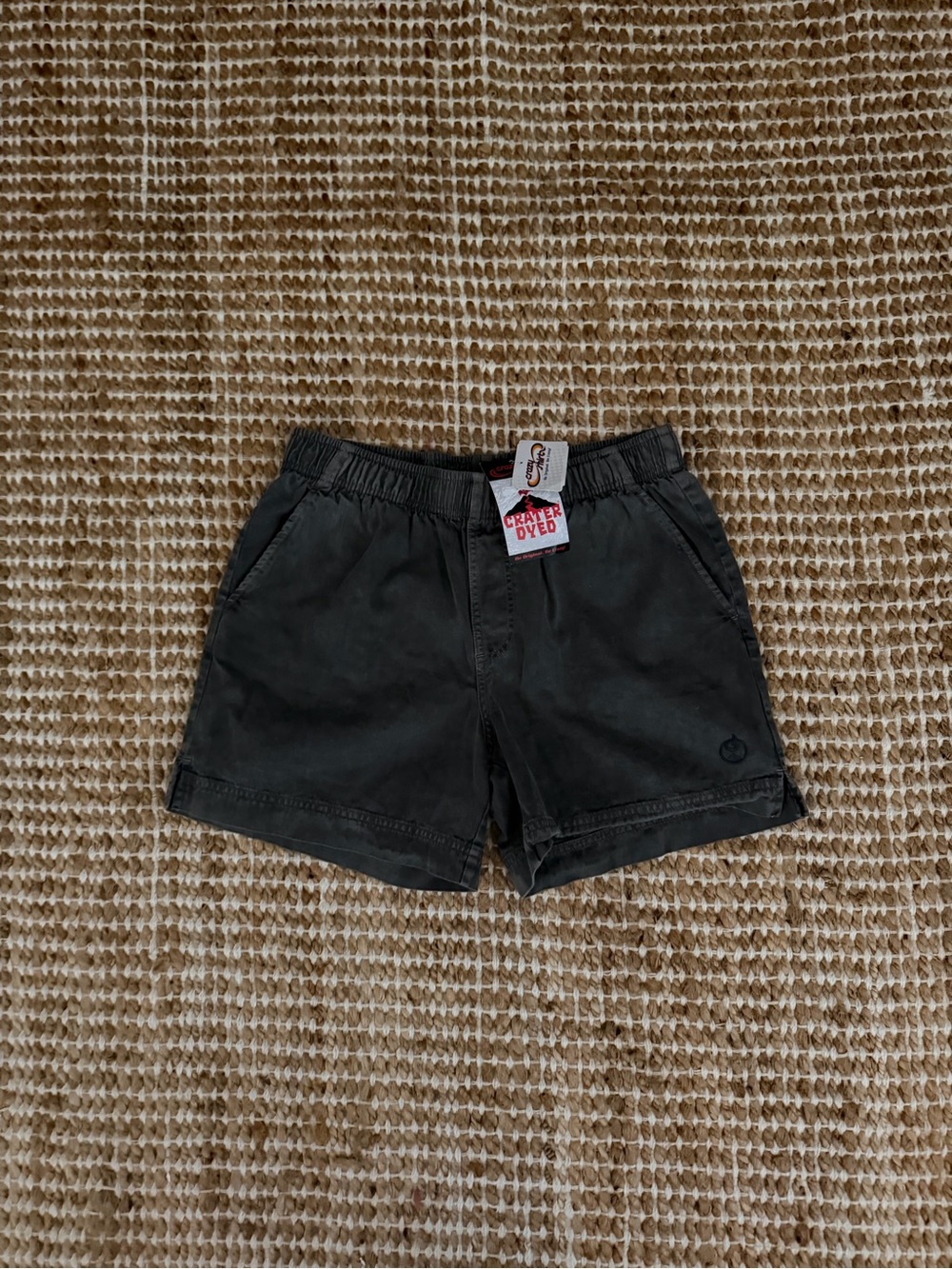 Men's Washed Black Hybrid Shorts with Elastic Waist